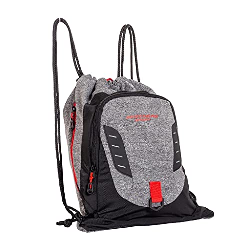 Skechers Sport Drawstring Athletics Grey Backpack With Zippered Pocket For Gym #TOP2