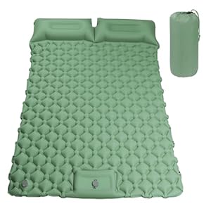 Esterilla Camping Autoinflable, olchón Inflable Doble para Exteriores, Ultraligera, con Bomba de Prensa, Colchoneta Camping para Senderismo, Playa, Aventura