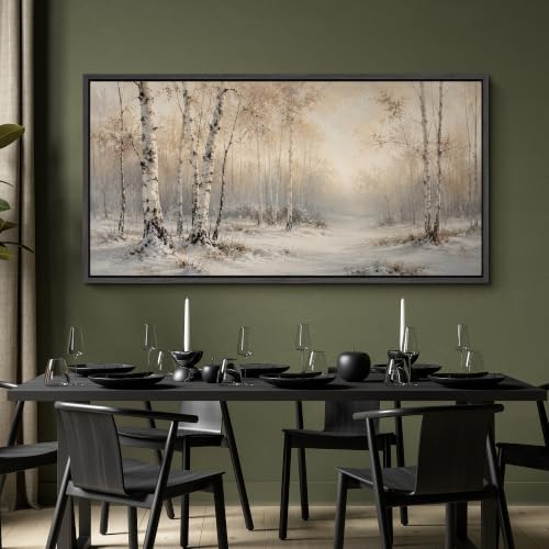 Image of MUDECOR Extra Large Framed Canvas Print Wall Art Birch Art for Living Room