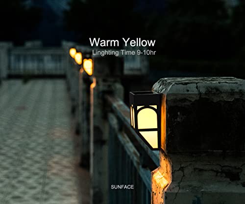 Sunface Solar Deck Lights, Led Outdoor Garden Decorative Wall Mount Fence Post Lighting, 6 Packs #TOP5