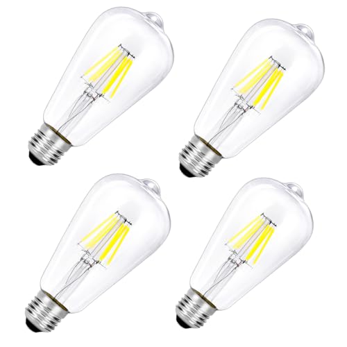 Ankey Ampoule LED Edison Vintage, E27 6W 6000K Blanc Froid ST64 Décorative Lampe, 820 lm, Non Dimmable, AC220-240V, Rétro Lampe Idéal pour Maison Bars Café...