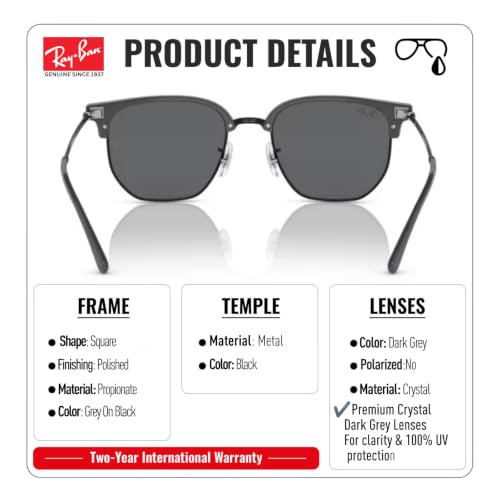 Image of Ray-Ban RB4416 NEW CLUBMASTER Square-Round Shaped Sunglasses for Men & Women with Official RAYBAN Eyewear Kit
