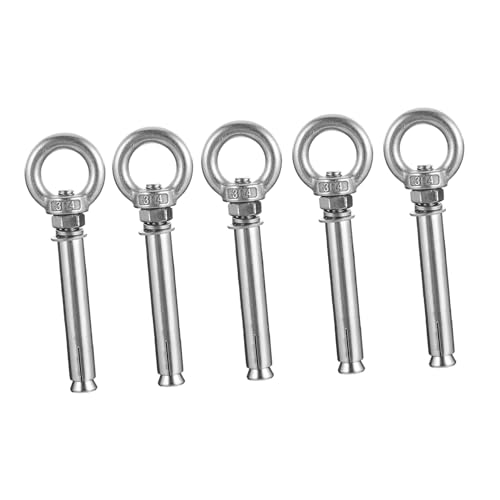 STOBAZA 90mm Heavy Duty Eye Bolt Nut 5 Pcs Stainless Steel Eye Nuts for Easy Assembly