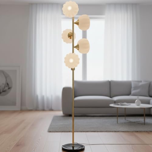 Image of Premium Decorative LED Floor Lamp & Glass Art Collection - Modern FlloNight Light - Unique Aesthetic Home Gift (Diora)