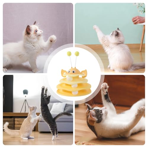 Juguete interactivo PP con bandeja giratoria de 3 niveles para gato de interior 3