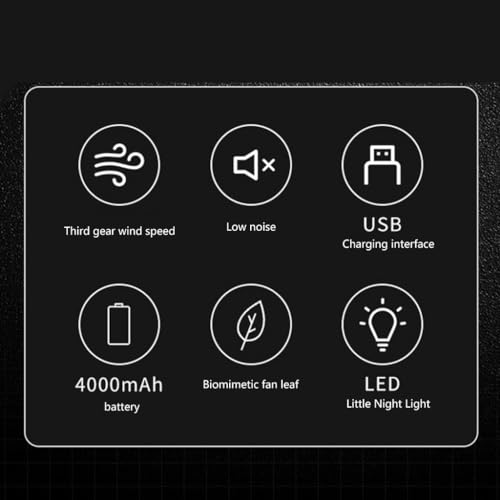 Ventilateur de refroidissement à LED compact et rechargeable contre la chaleur de table