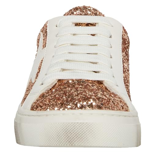 Steve Madden Women's Rezume Sneaker, Rose Gold Glitter, 6