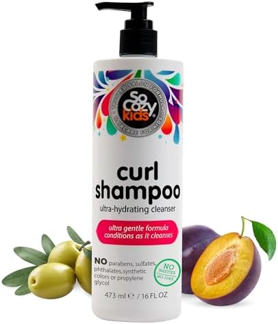 SoCozy Kids Shampoo for Curly Hair, Gentle & Ultra-Hydrating, 16 Fl Oz Pump
