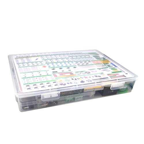 2300PCS XXXXL Complete Set DIY Electronics Component Assortment Box Kit,IC,Solder,Solder Sucker,PCB,Breadboard,Jumper Wire,Magnifying Glass,Resistors,Capacitors,LED,Triode,Potentiometer,Speakers