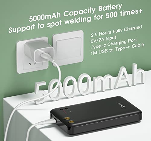Spot Welder, Kerpu Mini Spot Welder, Portable Spot Welder Machine, Spot Welding Equipment Energy Storage 5000Mah For Diy 18650 Battery, Portable Battery Welder With Type-C Port (Black-5000) #TOP3