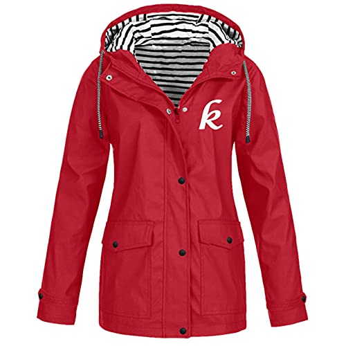 Veste imperméable femme grande taille WWricotta avec capuche et poches pour l'extérieur