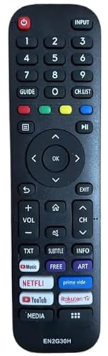 para Mando Universal TV hisense en2g30h Reemplazo para Mando a Distancia hisense Smart TV 4K UHD TV 43A7300F 43A7120F 55A7500F 43A519EEVS 55A7300F 65A7300F 70A7100F HE70A6109FUWTS HE75A6170FUWTS