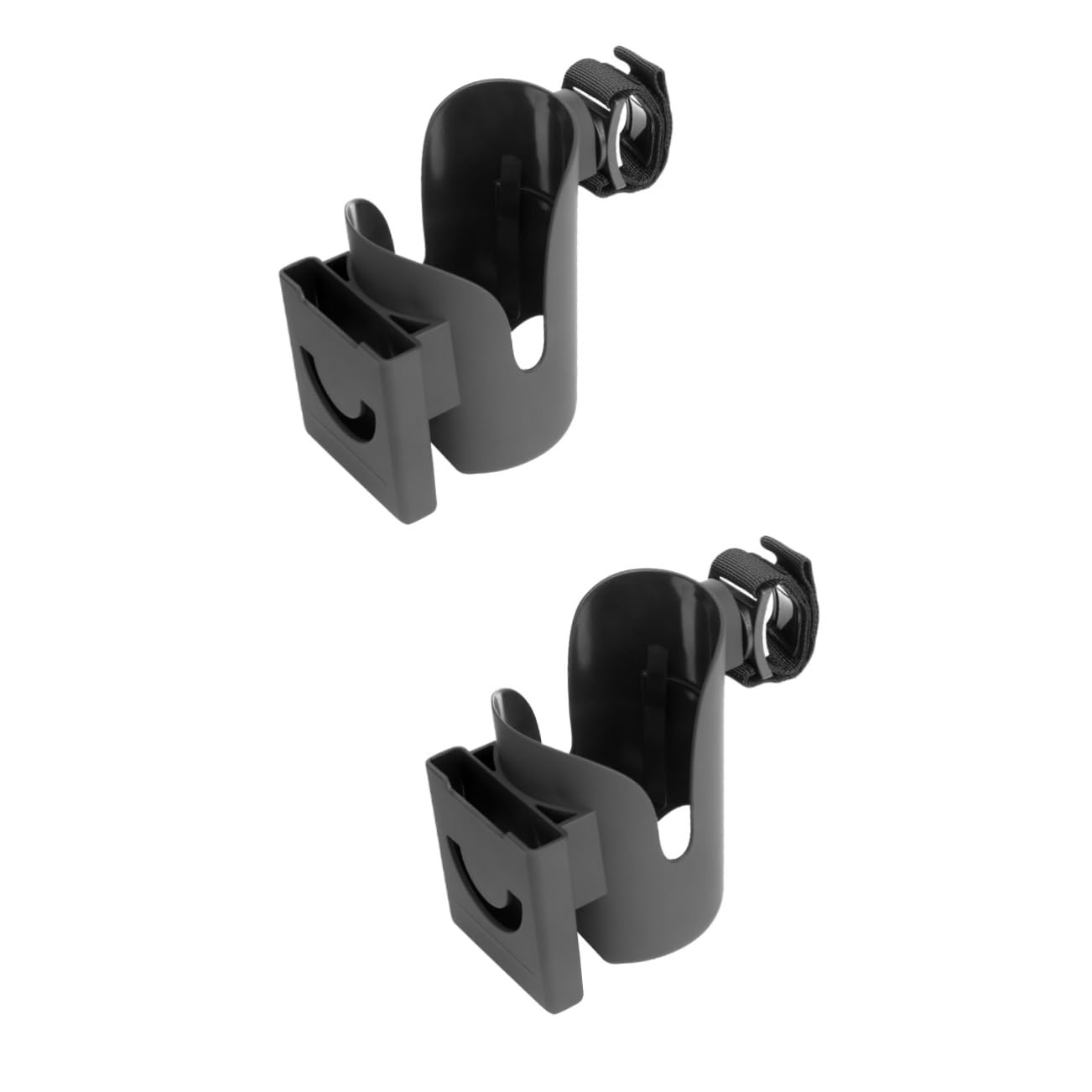 Yardwe 2 Piezas Portavasos y Soporte Móvil Carrito de Resistente y Ligero Compatible con Botellas Estándar Accesorio Práctico para Paseo Diario Color Negro