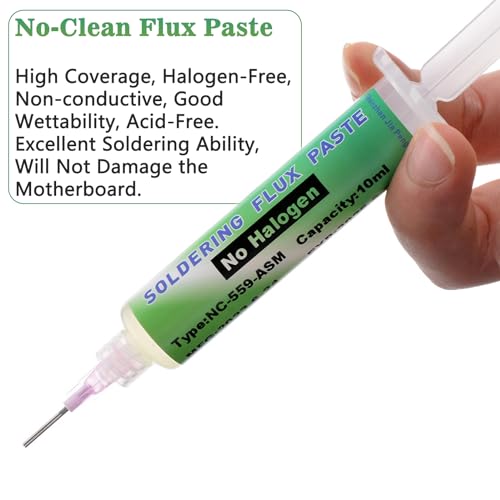 Miniatura 3 de Jeringa Flujo De Soldadura 2 Piezas Flux Para Soldar Estaño Pasta Para Soldar Estaño Flux Sin Plomo Pasta De Soldadura De Jeringa Flux Para Smd Pcb Bga Soldadura Electronica 10ml