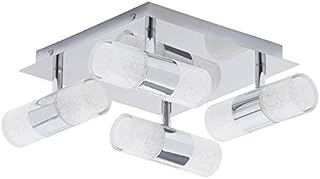 LITECRAFT Settle Bathroom LED Flush Ceiling Spotlight Plate with 4 Heads in Chrome