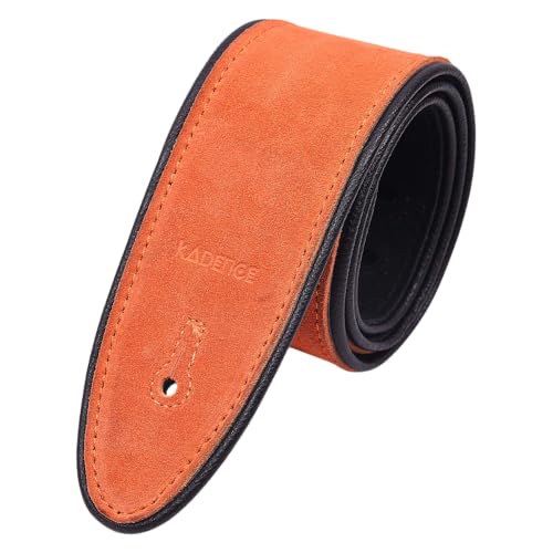 Image of Kadence STP-PSG712 Touring Series Suede Guitar Strap | 2mm Padded Comfort Strap | For Acoustic, Electric & Bass Guitar | Reinforced Ends | Orange