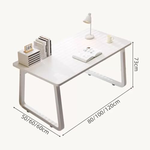 Bureau d'étude blanc de 100cm parfait pour télétravailler dans un petit salon - 7