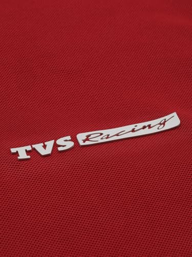 Image of TVS Originals Racing Men's Polo T-Shirt | 100% Polyester | Quick-Dry | Antimicrobial Finish | Zipper Placket | Reflective Branding | Lightweight Activewear | 200 GSM | Regular Fit