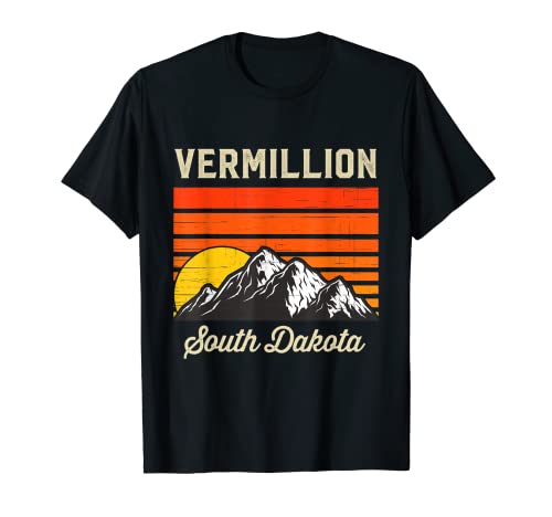 Vermillion Dakota del Sur Retro Vintage Ciudad Estado Estados Unidos Camiseta
