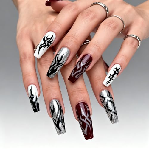 PH PandaHall 3pcs Thorns Nail Stamping Plates Flame Nail Art Templates Heart Star Nails Art Stencils Punk Style Manicures Image Plates Nail Stamper for Women Manicures Salon DIY Printing Design by PH PandaHall - Used condition - Image 5