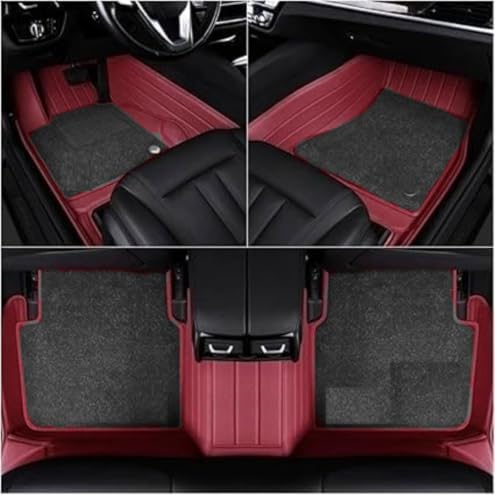 Image of MINANSH 9D Car Floor Mats Compatible with Mercedes EQE, Cherry
