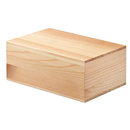 SteepLab Pine Wood stash Box with Rolling Tray â€“ Handmade Small Solid Wood Storage Box â€“ Great for Discreet Storage of Accessories (Edged Natural)