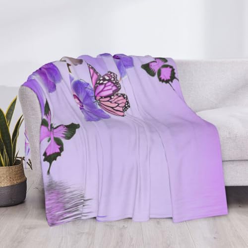 Couverture en flanelle violette plaid chaud 150x125cm lit et canapé - 5