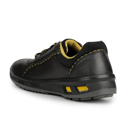 Image of Liberty Warrior Earth Popcorn Safety Shoes for Men, Genuine Leather, Double Density PU Sole, Steel Toe, Grey /Black, Sizes-6UK-10UK
