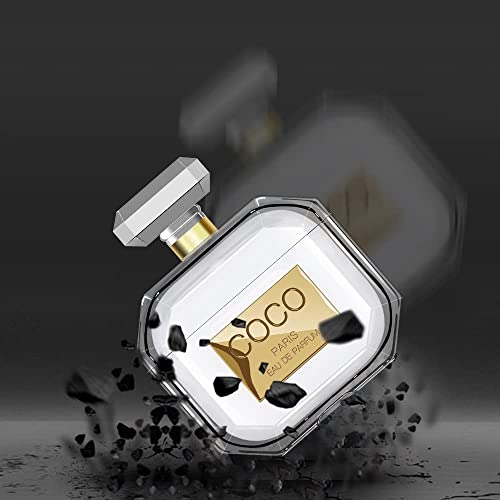 Meishangmei Airpods 3 Case Cute With Keychain & Fur Ball Perfume Design Silicone Soft Shockproof Airpod 3Rd Generation Charging Case Cover For Girls And Women - Gold #TOP3