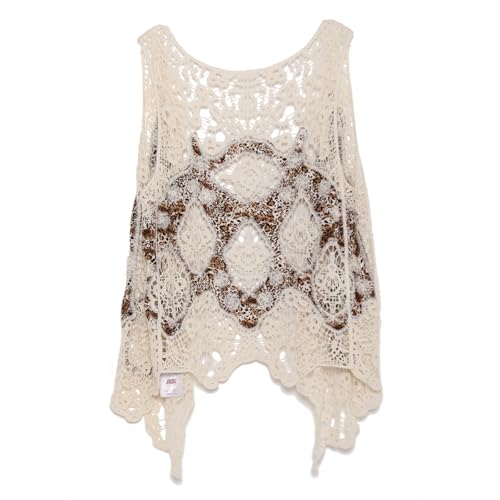 Image of JASTIE Women Open Stitch Cardigan Boho Sleeveless Hippie Summer Hollow Out Solid Crochet Vest