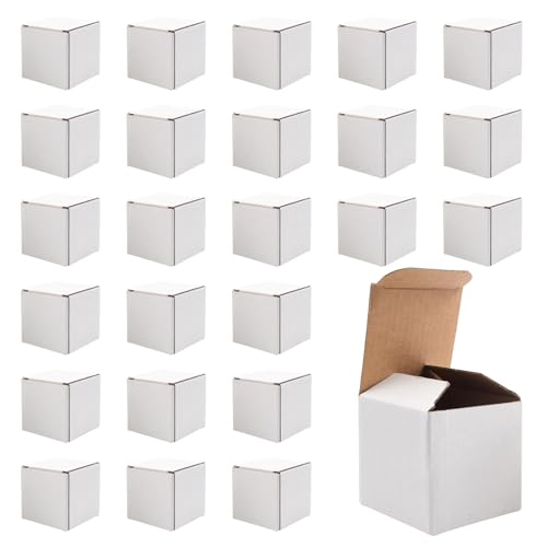 25 Stück Versandkarton Weiße 10x10x10cm Wellpapp Faltkarton Geschenk Box Wellpappe Verpackung Versand Lagerung Karton Box