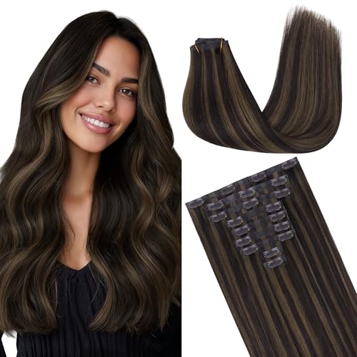 Image of GOO GOO Seamless Clip in Hair Extensions Real Human Hair Remy Extensions