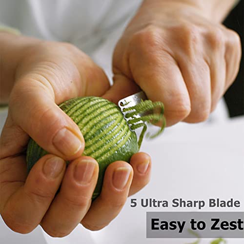 image for AiMW Citrus Lemon Zester Grater With Channel Knife and Hanging Loop Ci
