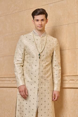 Image of TASVA Ivory Sherwani For Men