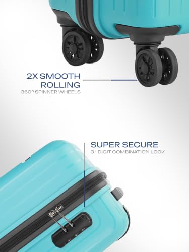 Image of Safari Xylo 8 Wheels Cabin 55cm Trolley Bag Hard Case Polypropylene 360 Degree Wheeling System Luggage,Recessed Lock, Trolley Bags for Travel, Suitcase for Travel, Cyan