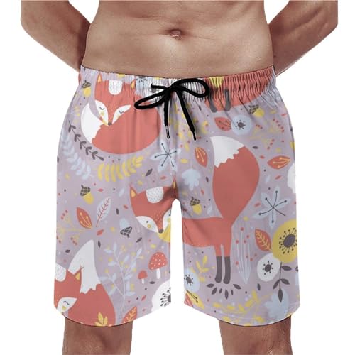 Short de bain homme fleur de renard UMENG taille S avec poches et cordon