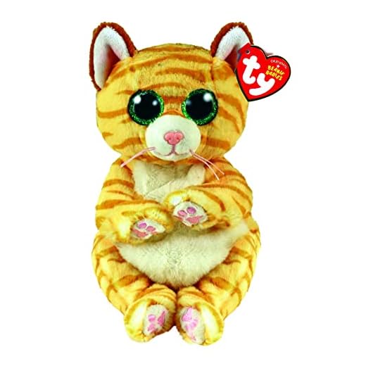 TY - Beanie Bellies - Peluche Mango le chat 15 cm - TY40550, Marron