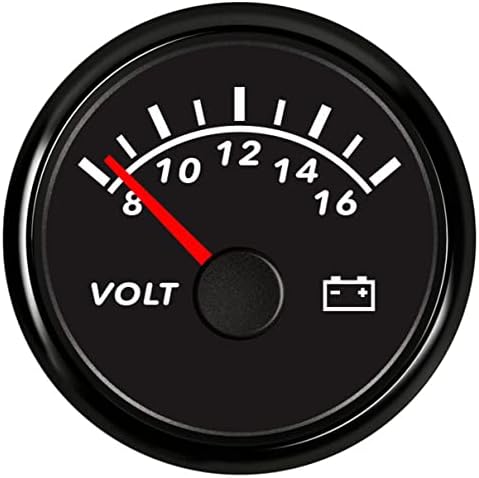 KGOB 52mm Digital Voltmeter Universal Voltage Meter Volt Gauge for Motorcycle Marine Boat Car Truck 8-16V Waterproof with Red Backlight