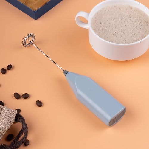 Image of Bonsenkitchen Electric Milk Frother with Stand Handheld Whisk Beater Foam Maker for Mocktails Coffee Latte Matcha Foamer Cappuccino Lemonade(Gray)