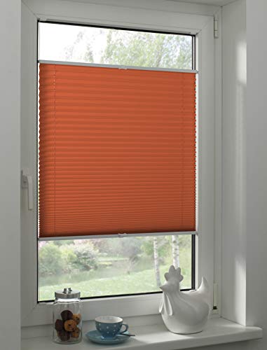 Sunpro24 Plissee auf Maß, Blickdichtes Faltrollo, Montage im Glasfalz mittels Schrauben, Sonnenschutzrollo, (B) 20-50 x (H) 141-150 cm, Rot