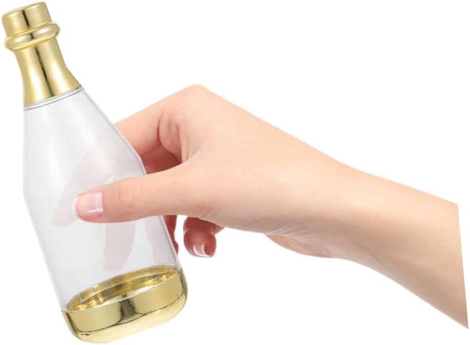 NUOBESTY 20pcs Metallic Sparkling Wine Bottle Candy Boxes Wedding Favor Containers Gold Mini Candy Jars Party Favors for Birthdays and Celebrations