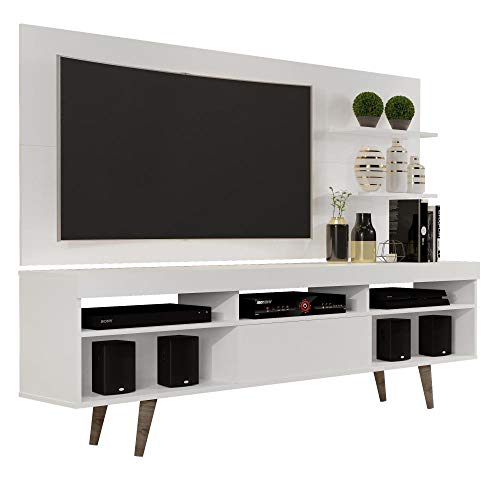 Rack com Painel Retrô Linea - Branco - RPM Móveis