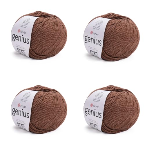 Image of YarnArt Genius Soft Cotton Blend Yarn, 4 Pack (1.76 oz / 174 Yds)
