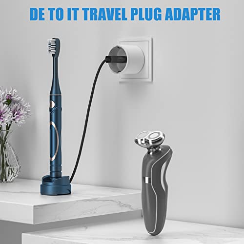 Reiseadapter, 3er Pack DE auf IT Reisestecker Adapter 2 Pin Europa auf 3 Pin Italien Stecker Typ L Schuko Adapter EU auf Italien Chile, Weiß