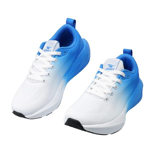 JOMIX Sneakers Uomo Running Sportive Leggere Traspiranti con Suola Ammortizzata Stringate Walking Training MOS260341 Bianco-Blu 43