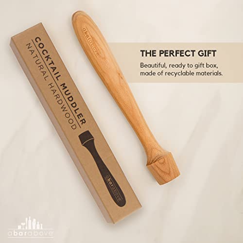 A Bar Above Wooden Muddler For Cocktails – 12-Inch-Long Cocktail Muddler Perfect For Crushing Fruit, Pressing Mint And Sugar Cubes – Mint Muddler For Mojitos – Essential Bar Tools For Cocktail Set #TOP3