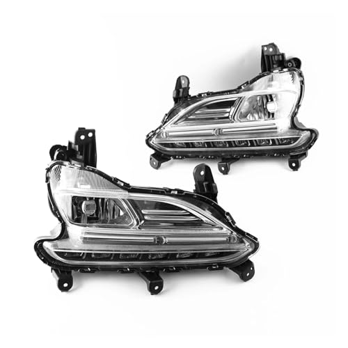 XCZPRKMXY LED DRL Daytime Running Light Front Bumper Driving Fog Lamps Assembly Accessories Compatible with Hyundai Compatible with Santa Fe Sport 2017 2018