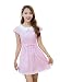 TULIPTREND Women's Fresh Doll Collar Short Sleeve Dress Pink US Large/Asian X-Large
