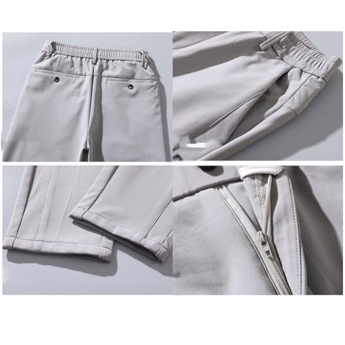 Leenfort Mens Pants, Men's Stretch Loose Casual Breathable Straight and Lightweight Stretch Pants3