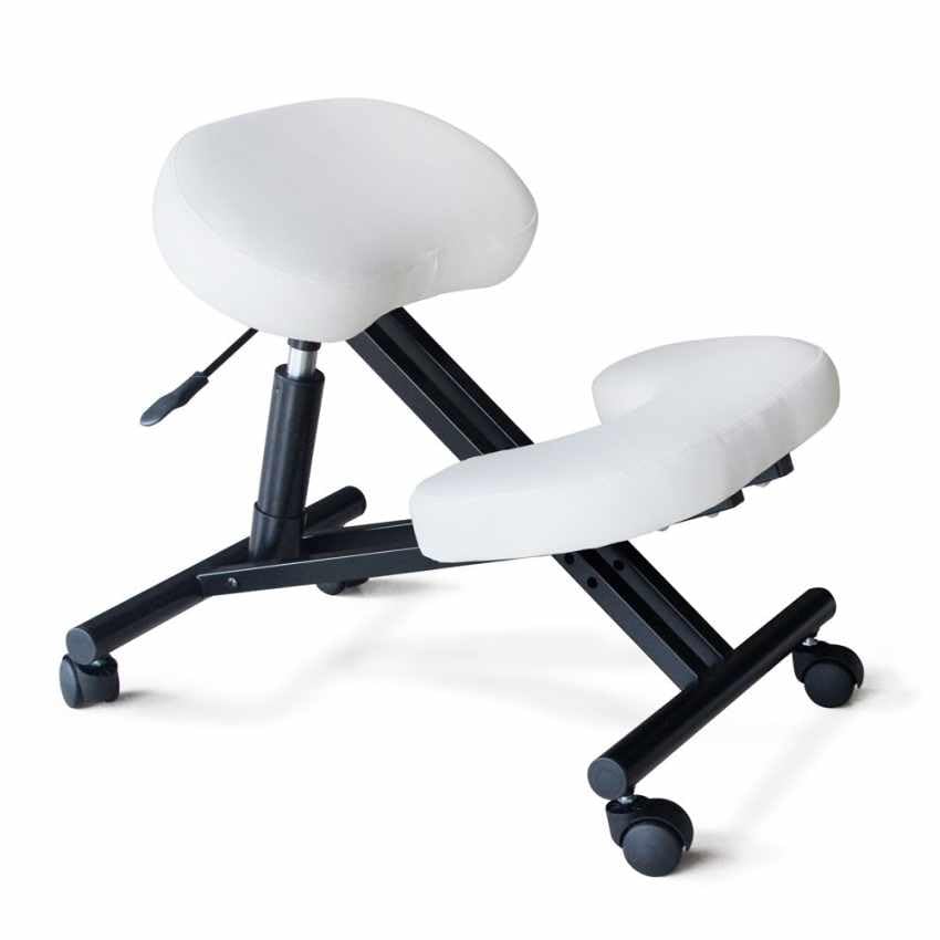 Produce Shop Chaise de Bureau Ergonomique siège Assis-Genoux Similicuir Balancesteel - Blanc